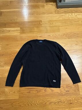 Men's Black Crewneck Knit Sweater - Classic Long Sleeve